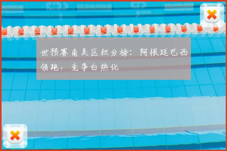 世预赛南美区积分榜：阿根廷巴西领跑，竞争白热化